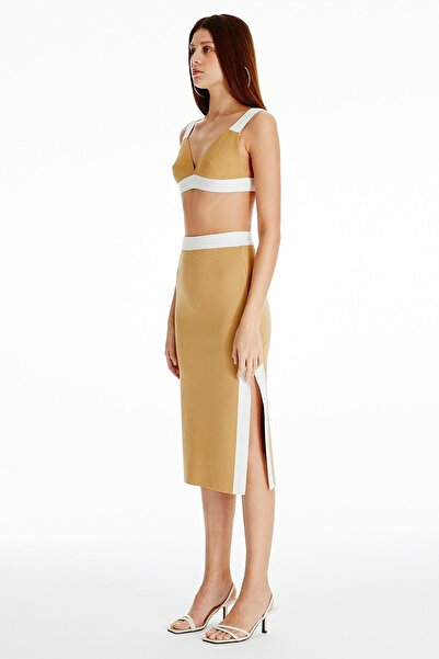 Rue Studio Camel Контрастний трикотажний бюстгальтер