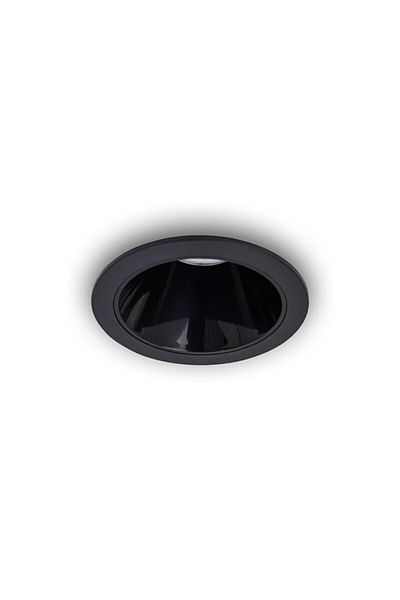 LIGHTMORE Round Recessed Spot Luminaire with Gu10 Lampholder - Black Frame and Black Inner Coating