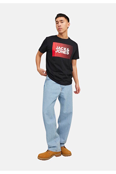 Jack & Jones Rundhalsausschnitt ve Etiket Baskılı T-Shirt CORP Kurzarmshirt