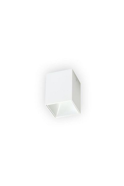 LIGHTMORE Surface Mounted Square Spot Luminaire, Gu10 Lampholder, White Exterior, Gold Inner Coating Luminaire