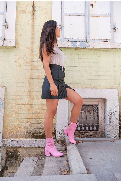 Ayakkabı Ateşi Γυναικεία παπούτσια με χαμηλό τακούνι Pink Skin Design Mirach