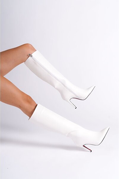 Ayakkabı Ateşi Білий дизайн шкіри Жіночі чоботи на високих підборах Limbo