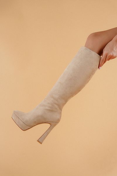 Ayakkabı Ateşi Γυναικείες μπότες Lily Ten Suede με τακούνι
