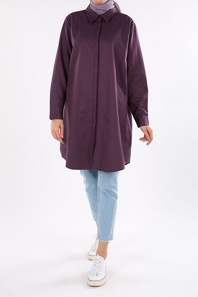 ALLDAY Traube Plus-Size-Basic-Hemd-Tunika