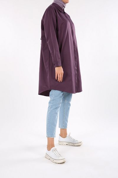 ALLDAY Traube Plus-Size-Basic-Hemd-Tunika
