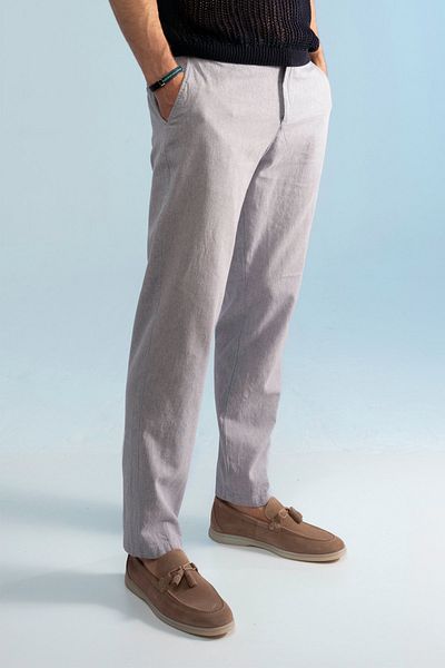 redowl Straight Leg Comfortable Fit Linen Trousers