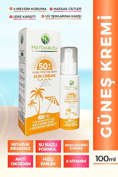 Herbeauty Yüksek Korumalı Leke Karşıtı Spf 50 Vücut Güneş Kremi