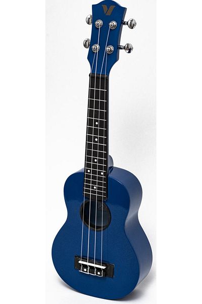 VALLER Blue Soprano Ukulele - Uk110 Chrome Auger