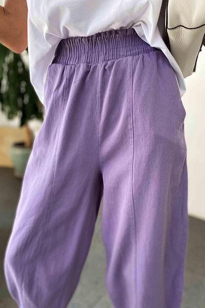 Butik Gardrop Lilac Gabardine Shalwar Trousers - Elastic Waist