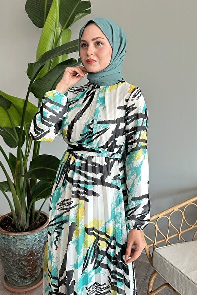 InStyle Mätové šifónové šaty so zmiešaným prúžkovým vzorom