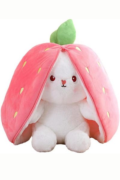 Canestar Special Gift for Lovers Pink Strawberry Rabbit Special Design Zippered Structure Both Strawberry and Rabbit