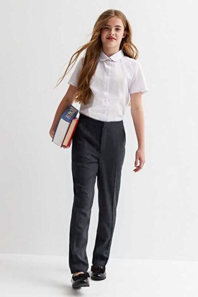 YAKAMEL Visok struk i Elastično Sive dečije trenerke sa strukom, školske pant...