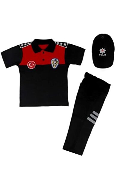 ugurbocegicocukdunyası Dolphin Red - Children's Polo Collar Ladybug Short Sleeve Police Set