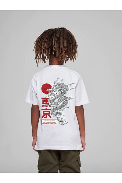 VASK Unisex Red Dragon Cotton Παιδικό γιακά και T-Shirt