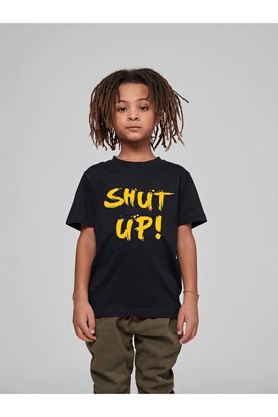 VASK Children's Oversize Unisex Shut Up Printed Cotton Crew Neck T-Shirt