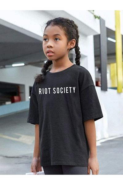 VASK Children's Oversize Rıot Socialite Cotton Crew Neck T-Shirt