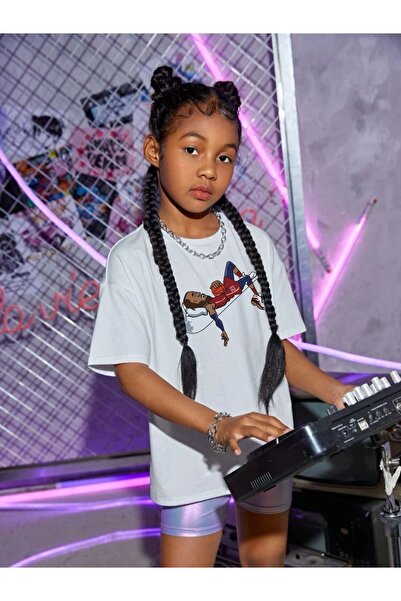 VASK Дитячий оверсайз унісекс футболка з бавовняним коміром-стійкою для сплячого баскетболіста