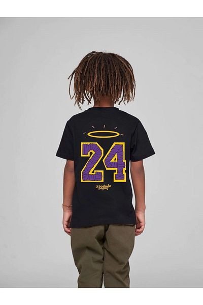 VASK Children's Oversize Unisex Number 24 Printed Cotton Crew Neck T-Shirt