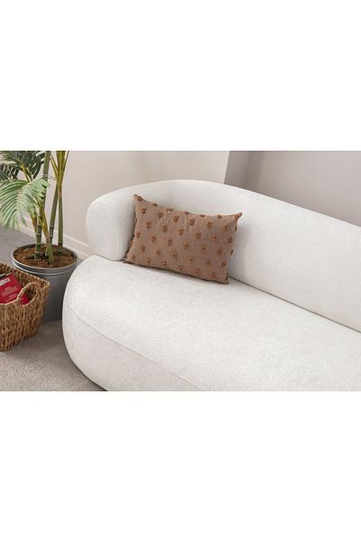 dekomall home & living Καφέ Λινό Παπλωματάκι Πουά - 35x50 cm