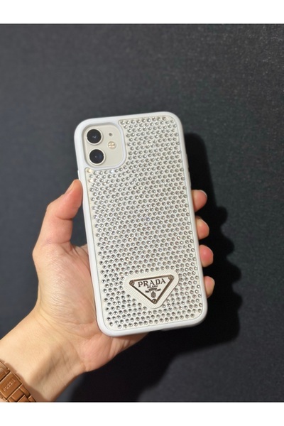 HYPERSOFT Iphone 12 ve 12 Pro (6.1 inç) Uyumlu Parlak Pırlanta Taşlı Elmas Pu...