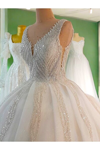 Ömür Gelinlik Kolsuz Model Gelinlik