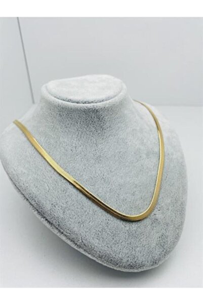 GLY ÇLKBİJUTERİ قلادة من الفولاذ الإيطالي مقاس 4 مم 60 سم (ذهبي) 0106152