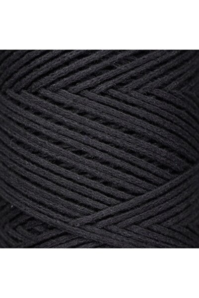 Makromecity Premium Cotton Cotton Macrame Rope Black 200 Gr 150 Meters 2mm Cotton Chain Macrame Bag Rope Supla Rope