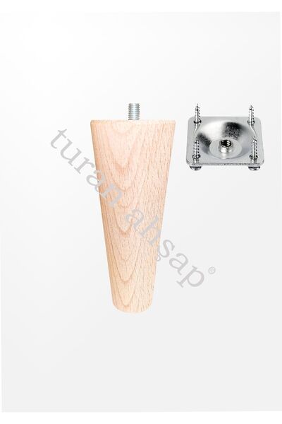 turanahşap Picior conic din lemn - Lungime: 12 Cm - Diametru: 5,5 Cm