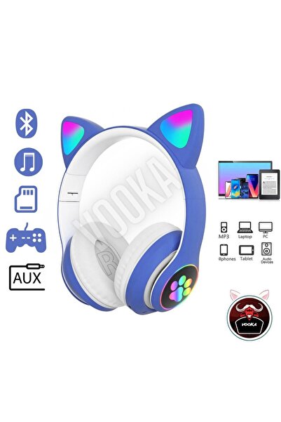 VOOKA Toygo Kedi Kulaklık 5.0 Akıllı Rgb Led Detaylı Bluetooth Kablosuz Kulaklık Çocuk Oyuncu Yeni