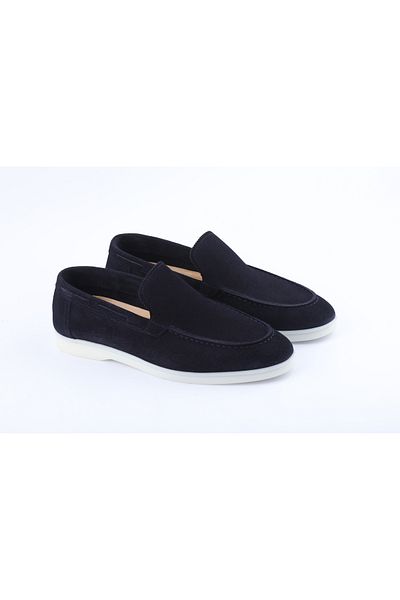 Rpx Navy Blue Suede Genuine Leather Men's Loafer - 800-02
