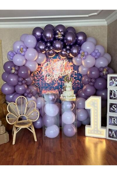 Çemrek Süs Parti مجموعة سلسلة بالونات أرجوانية من الكروم أرجواني لافندر أرجوا...