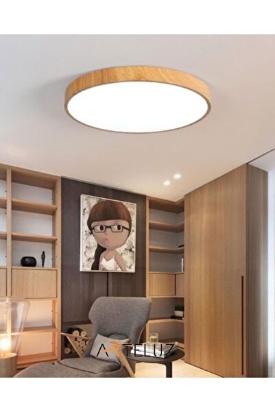 ARTELUZ Ahşap Görünümlü Metal Tavan Led Avize