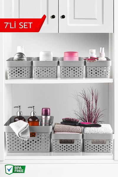 Nandy Home 7 Pieces - Cornered Penta Basket, Multi-Purpose Organizer