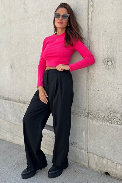 HUGO Pink Brand Logo Cotton Women's Blouse - 50518378 -672