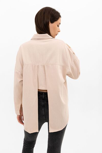 SOLİS MODA Жіноча сорочка - дизайн із розрізом ззаду