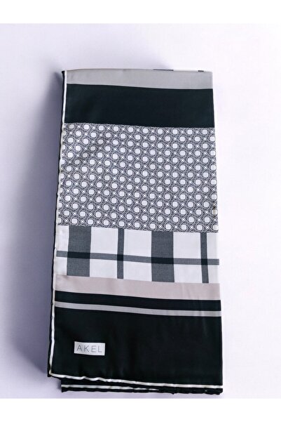 Akel Alfa Twill - Colorful Striped Square Patterned Scarf 95x95