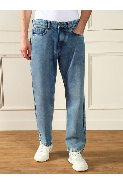 Dennis Lingo By Styli Mid Rise Faded Relaxed Fit Jeans