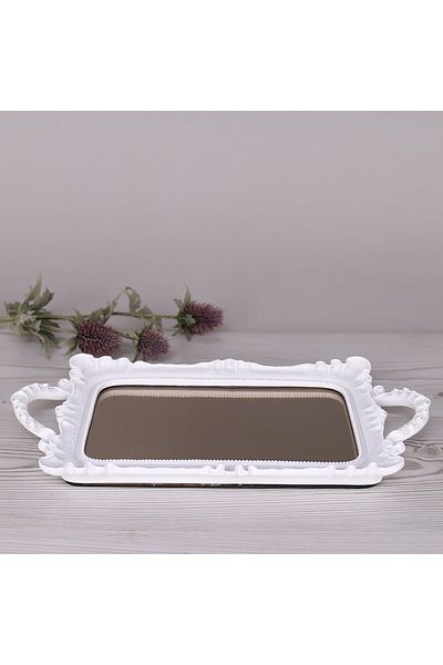 Selim White Linas Mirrored Tray