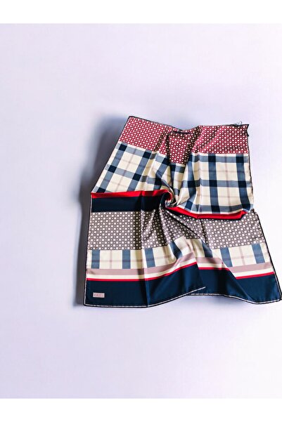 Akel Alfa Twill - Πολύχρωμο ριγέ κασκόλ με τετράγωνο σχέδιο 95x95