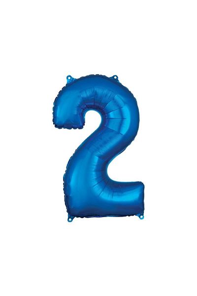 Ata Parti Dünyası 75 Cm Number - 34 Inch Blue Foil Balloon