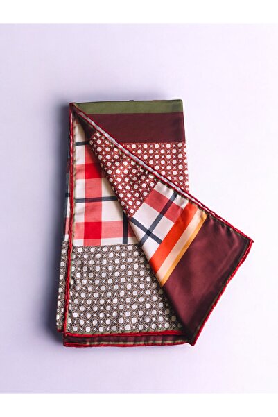 Akel Alfa Twill - Πολύχρωμο ριγέ κασκόλ με τετράγωνο σχέδιο 95x95