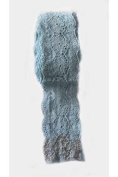 Ozpas Light Blue Cotton Lace Edge Ribbon - 8.8 Mt.