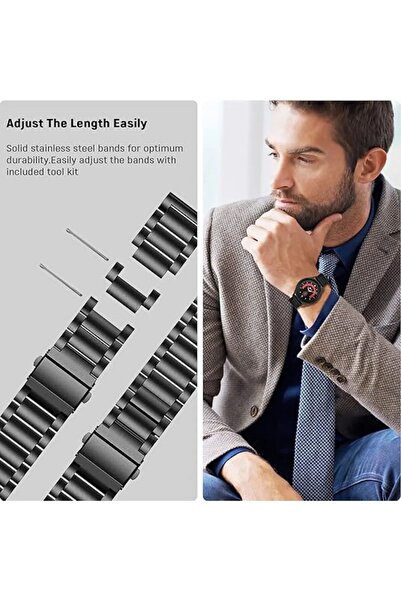 Fibaks Watch Band for Huawei Watch Gt2E/Gt2/Gt2 Pro/Gt3 Pro/Gt4/Gt5 Pro 46mm Metal Stainless Steel Watch Band