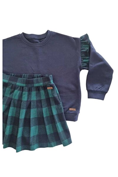 JO&JUKE Navy Blue Plaid Sweatshirt