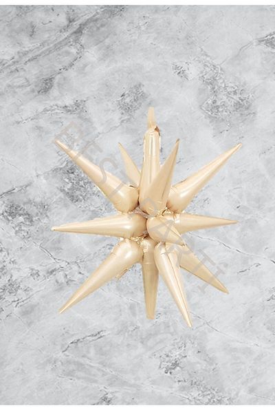 BEST PARTİ DOĞUM GÜNÜ PARTİ SÜSLERİ Cream Color Polar Star Foil Balloon 60 cm