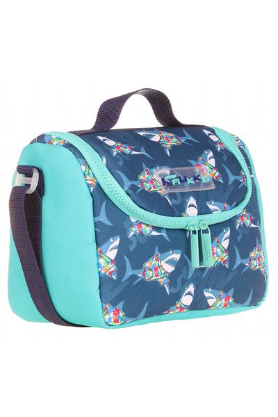 KAUKKO Blue Turquoise Jaws Cutie de prânz termoizolată pentru băiat