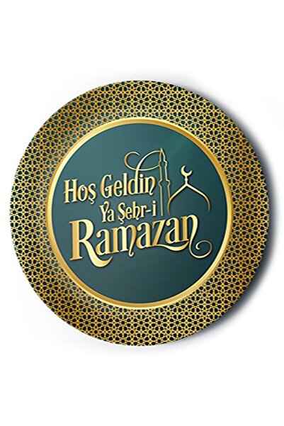 Partijet Hoş Geldin Ramazan Baskılı Karton Tabak 23 Cm 8'li