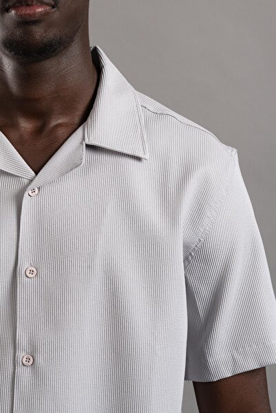 FBI Легкий вільний крій - сорочка з напівдовгими рукавами, з горизонтальними смугами