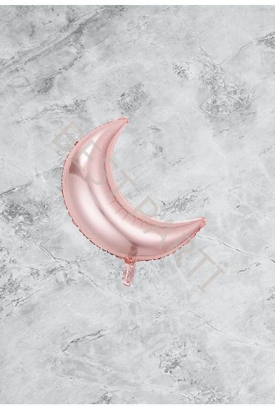 BEST PARTİ DOĞUM GÜNÜ PARTİ SÜSLERİ Rose Gold Color Moon Shaped Foil Balloon 45X38 cm