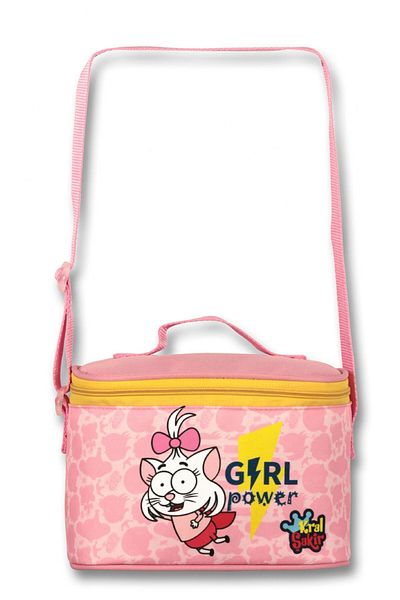 ÜMİT ÇANTA Girl's Kral Şakir Ummit Bag for Girl Power - Thermal Insulated Lunch Box Yellow-Pink